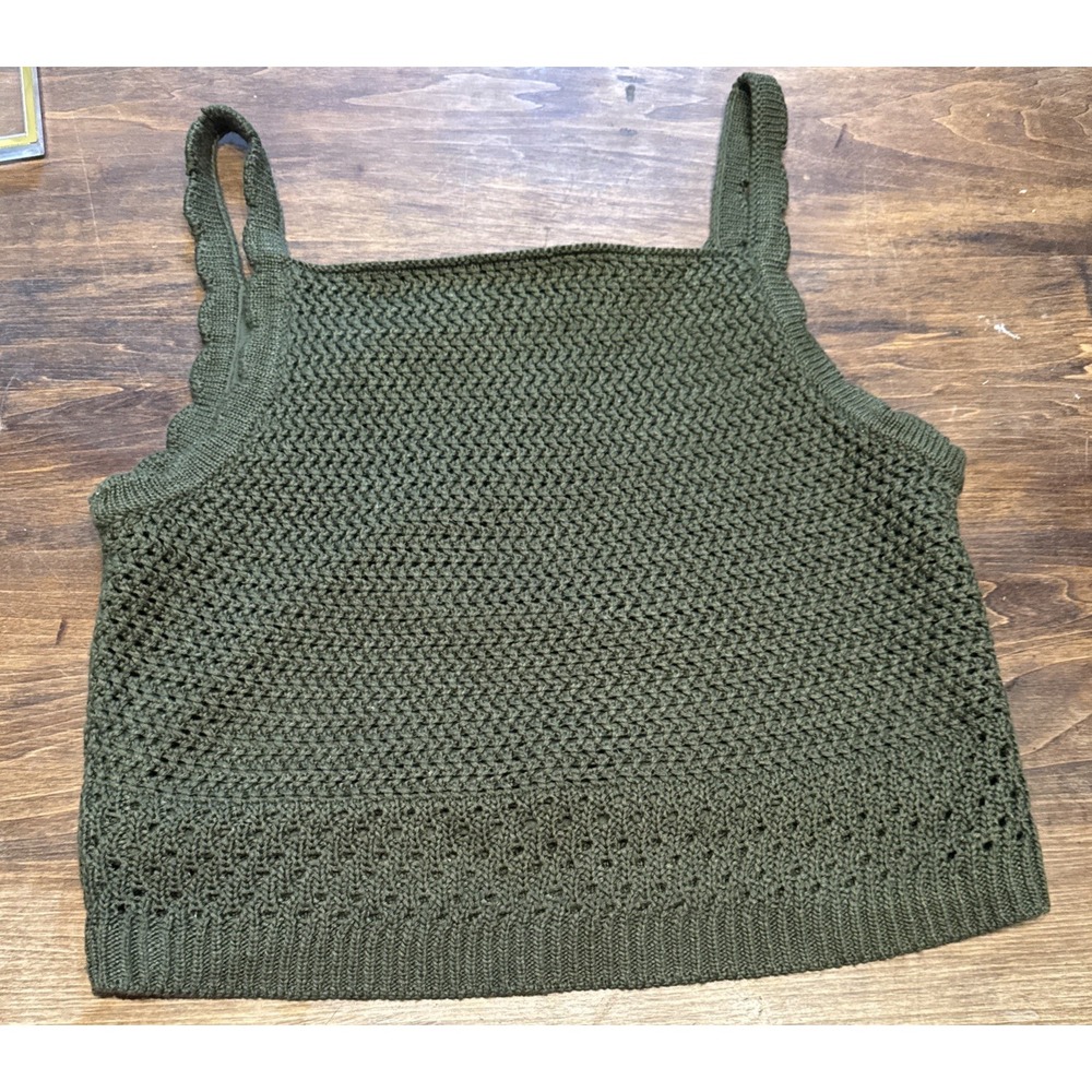 House of Harlow 1960 Revolve Women Crochet Crop Top Boho Small Green Festival